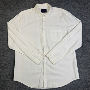 Portuguese Flannel Shirt Mens XXL White Button Down Cotton Casual Oxford